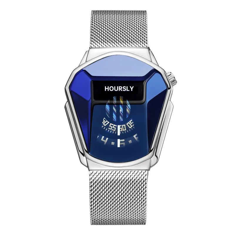 Luxury HOURSLY Brand Trend Cool Men's Wrist Watch Stainless Steel Technology Fashion Quartz Watch For Men 2025 Relogio Masculino