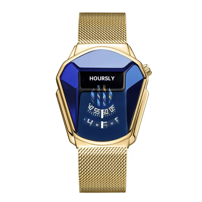 Luxury HOURSLY Brand Trend Cool Men's Wrist Watch Stainless Steel Technology Fashion Quartz Watch For Men 2025 Relogio Masculino