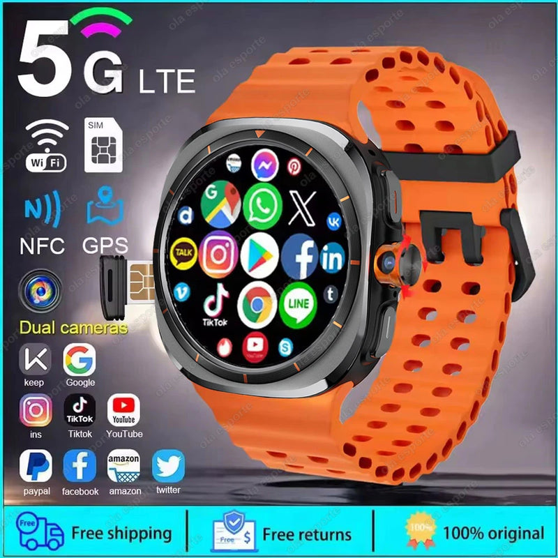 Finaf U8 Ultra IOS Android 9.0 Smart Watch Men 4G 5G SIM Card WiFi NFC GPS Compass 32GB Smartwatch Rotating Camera Watch 7 Ultra