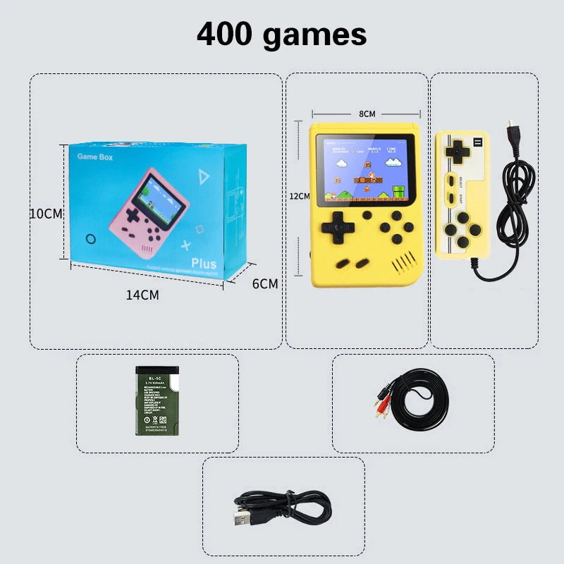 Retro Portable Mini Handheld Video Game Console 8 Bit 3.0 Inch Color LCD Kids Color Game Player Built In 500 Games