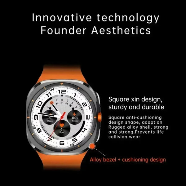 Finaf X 2025 U8 Ultra Android smartwatch with 5G/4G full network connectivity, global call rotation camera Amoled screen GPS WIFI