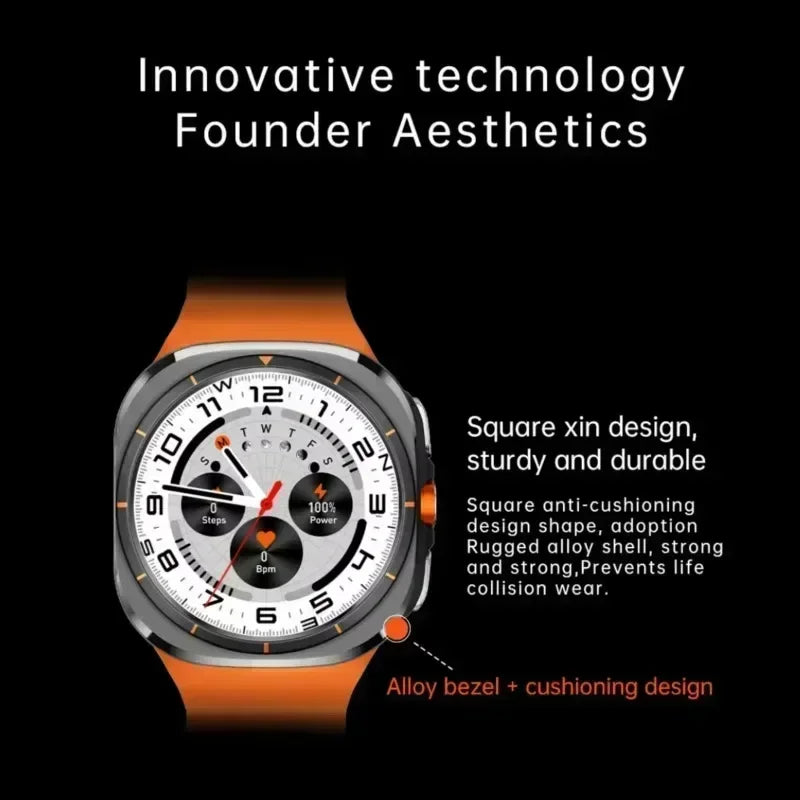 Finaf X 2025 U8 Ultra Android smartwatch with 5G/4G full network connectivity, global call rotation camera Amoled screen GPS WIFI