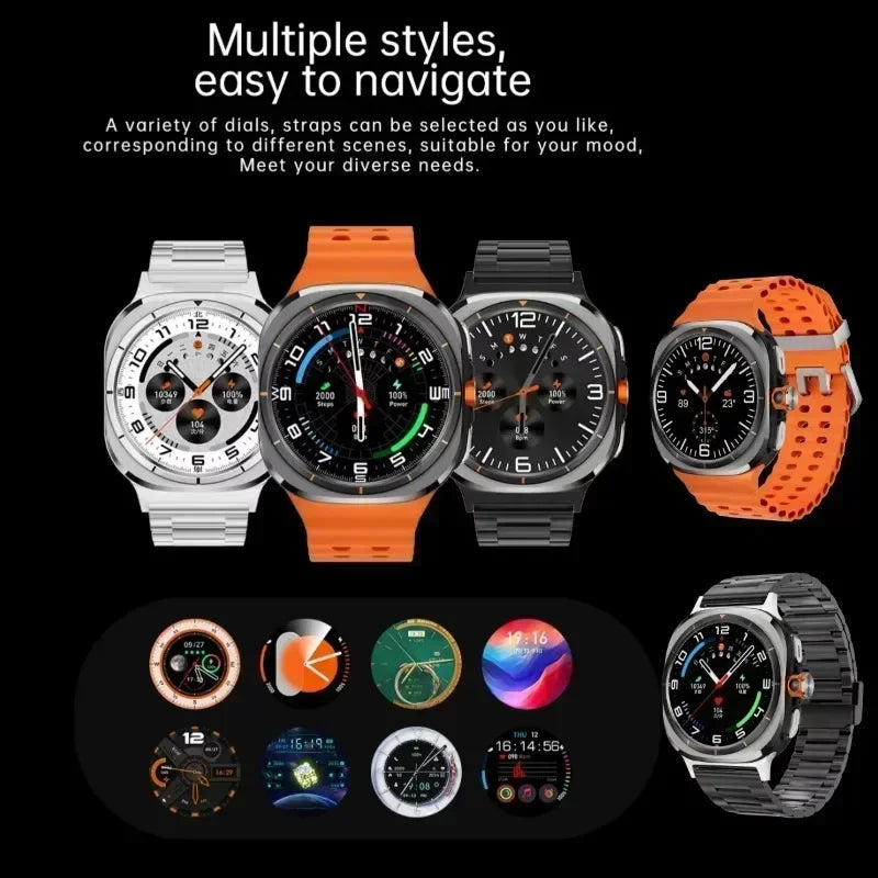 Finaf X 2025 U8 Ultra Android smartwatch with 5G/4G full network connectivity, global call rotation camera Amoled screen GPS WIFI
