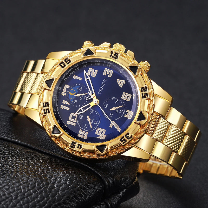 Luxury Men Business Watches Fashion Large Dial Quartz Wristwatch for Mens Clock Gift Reloj Hombre（Without Box）