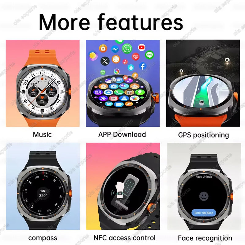 Finaf U8 Ultra IOS Android 9.0 Smart Watch Men 4G 5G SIM Card WiFi NFC GPS Compass 32GB Smartwatch Rotating Camera Watch 7 Ultra