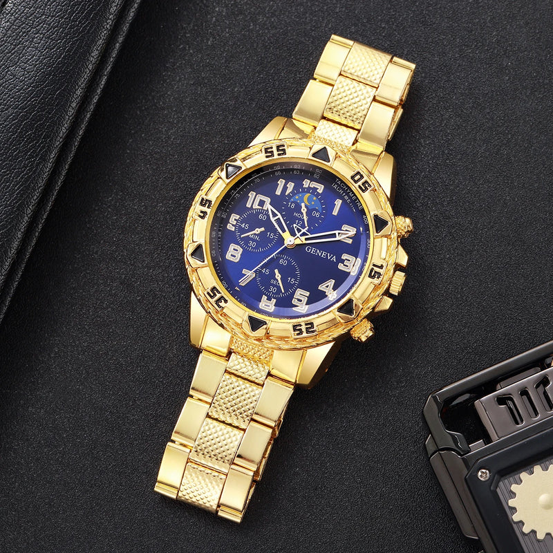 Luxury Men Business Watches Fashion Large Dial Quartz Wristwatch for Mens Clock Gift Reloj Hombre（Without Box）
