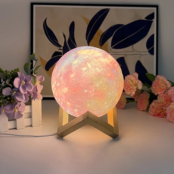 3D LED Moon Earth Starry Sky Globe Night Light for Girls Boys Kids Women Birthday Gift with USB Port