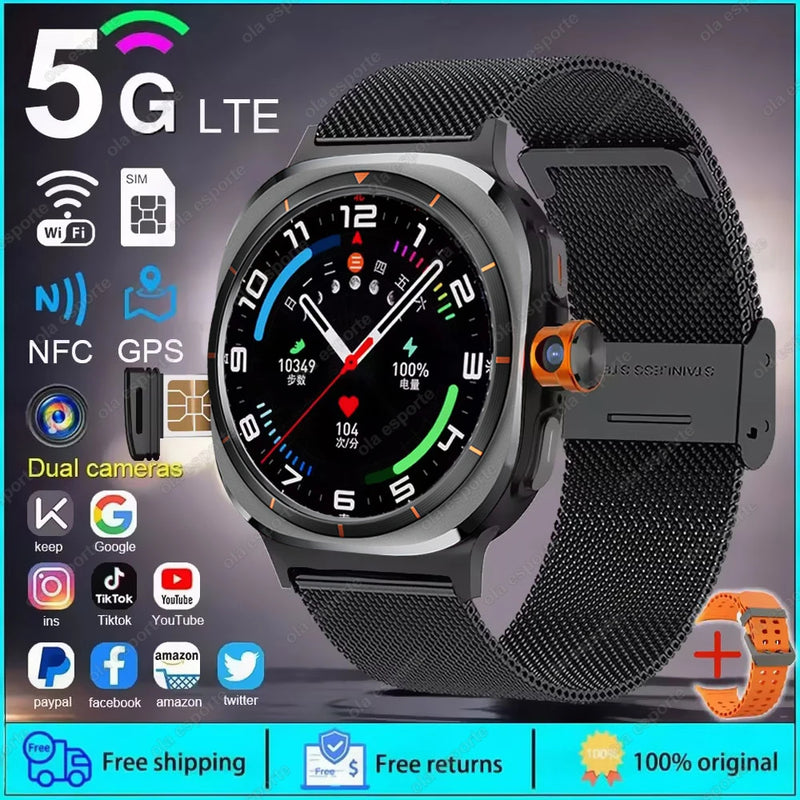 Finaf U8 Ultra IOS Android 9.0 Smart Watch Men 4G 5G SIM Card WiFi NFC GPS Compass 32GB Smartwatch Rotating Camera Watch 7 Ultra