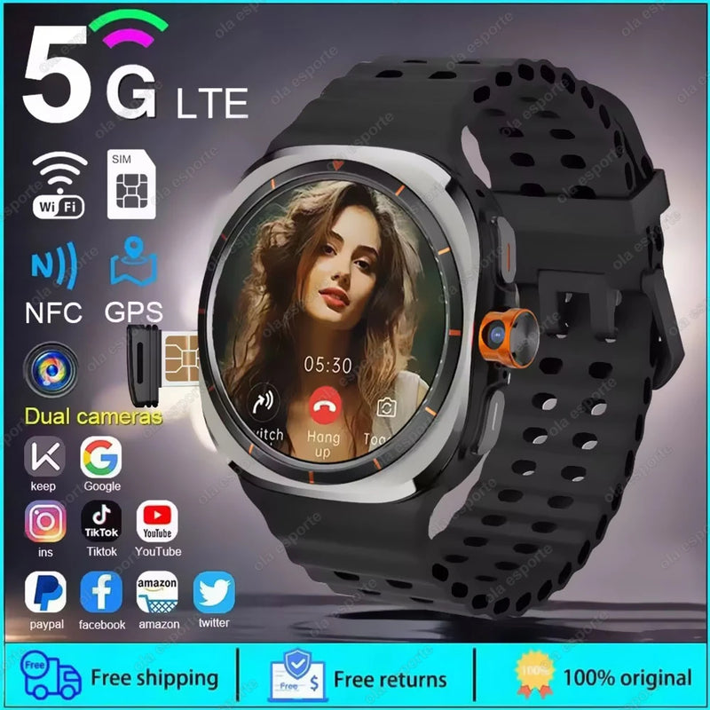 Finaf U8 Ultra IOS Android 9.0 Smart Watch Men 4G 5G SIM Card WiFi NFC GPS Compass 32GB Smartwatch Rotating Camera Watch 7 Ultra