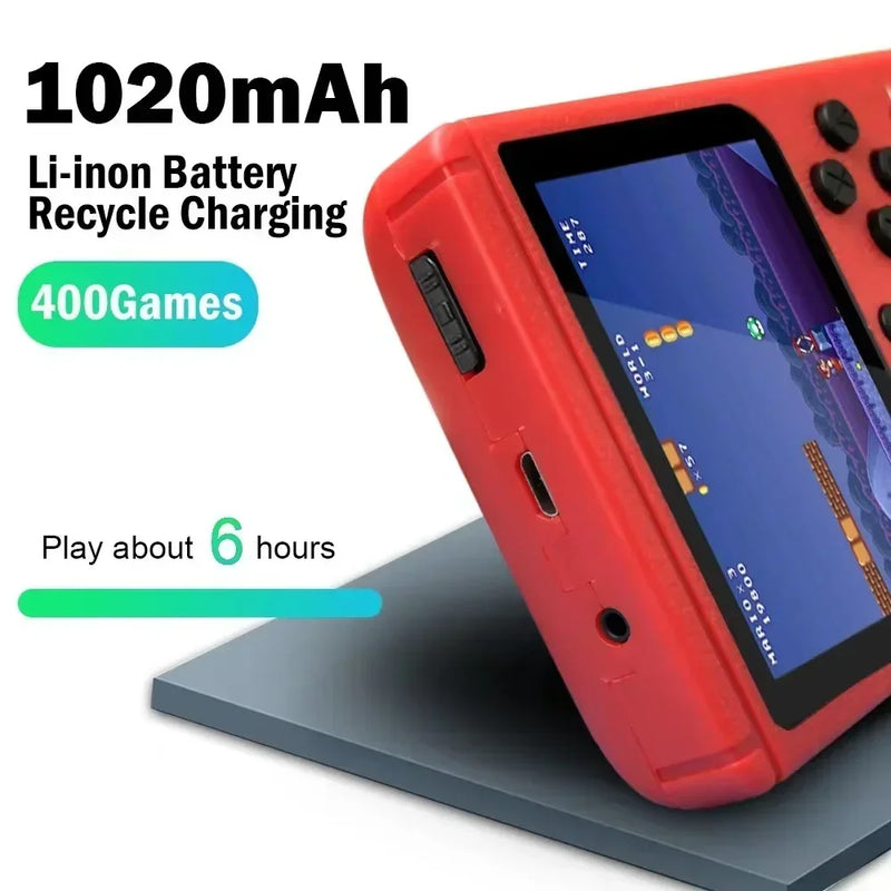 Retro Gaming - Handheld Console with 400 Classic Games, 3 Inch Color LCD for Kids & Adults