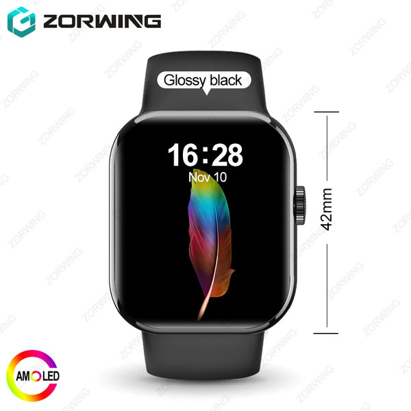 Finaf H16 Mini+ 42mm Smart Watch AMOLED 1GB ROM Local Music Women Sport Watches Series 10 AOD Mode Compass Smartwatch for Android IOS