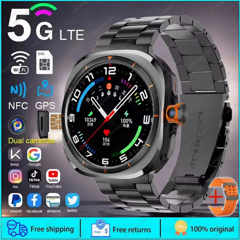 Finaf U8 Ultra IOS Android 9.0 Smart Watch Men 4G 5G SIM Card WiFi NFC GPS Compass 32GB Smartwatch Rotating Camera Watch 7 Ultra