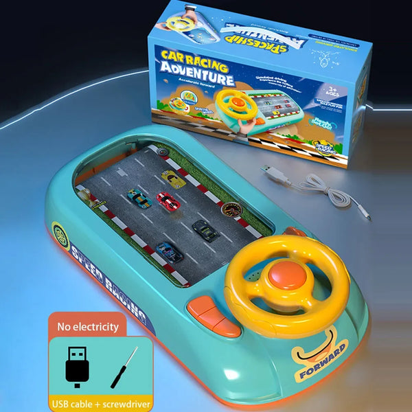 Children's car simulation driving toy puzzle electric desktop game machine dodge racing
