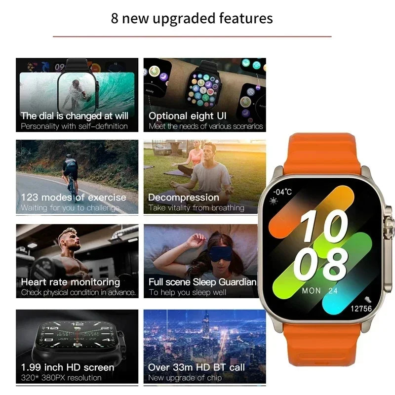 Finaf T10 Ultr Smart Watch Men 49mm 2.09 Inch NFC Women GPS Track Bluetooth Call BT Music Games Wireless Charging Smartwatch