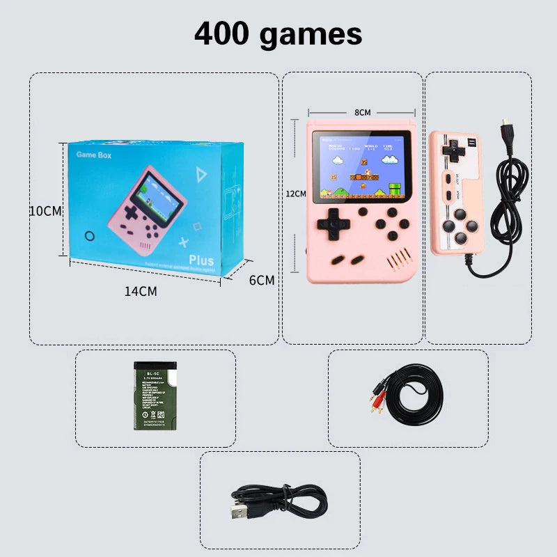 Retro Portable Mini Handheld Video Game Console 8 Bit 3.0 Inch Color LCD Kids Color Game Player Built In 500 Games