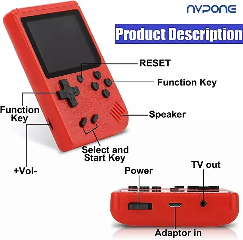 NEW Portable Retro Mini Video Game Console 8-Bit Handheld Game Player Built-in 400 games AV Out Game Console Gameboy videojuego