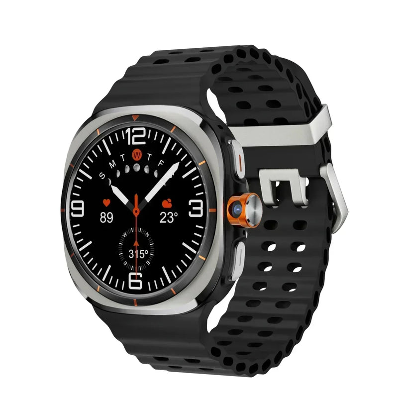 Finaf X 2025 U8 Ultra Android smartwatch with 5G/4G full network connectivity, global call rotation camera Amoled screen GPS WIFI