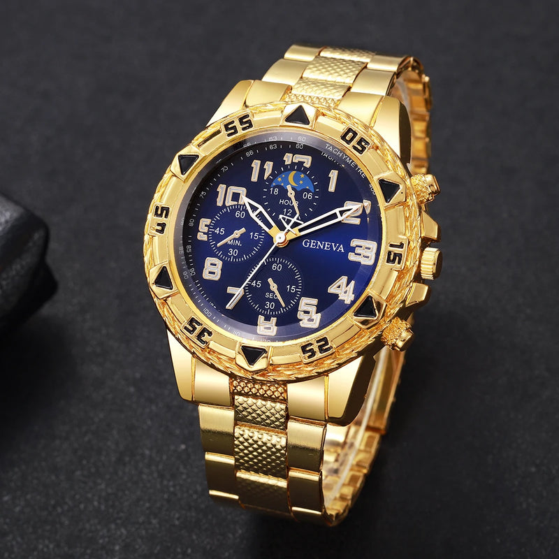 Luxury Men Business Watches Fashion Large Dial Quartz Wristwatch for Mens Clock Gift Reloj Hombre（Without Box）