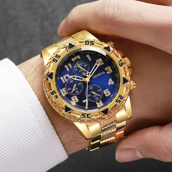 Luxury Men Business Watches Fashion Large Dial Quartz Wristwatch for Mens Clock Gift Reloj Hombre（Without Box）