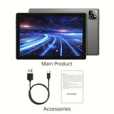 I-Atar 2025 New 10.1inch Tablet Computer, Android 12.0 System, 4Gb Ram+64Gbrom, Quad-Core Processor, 1280*1920 Ips Hd Display, Dual Camera Tablet Computer, Support 2.4g Wifi, Built-In 6000Mah Battery, Ideal Holiday Party Gift