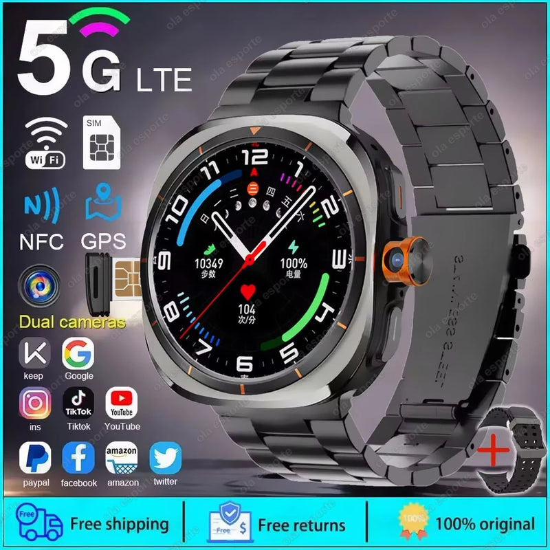 Finaf U8 Ultra IOS Android 9.0 Smart Watch Men 4G 5G SIM Card WiFi NFC GPS Compass 32GB Smartwatch Rotating Camera Watch 7 Ultra