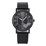 Luxury Heart Wrist Watches for Women Fashion Quartz Watch Steel Strap Band Dial Women Wathes Casual Lady Watch Relogio Feminino