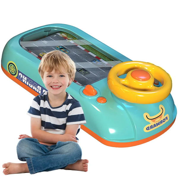 Children's car simulation driving toy puzzle electric desktop game machine dodge racing